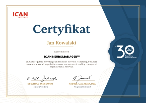 ICAN NeuroManager™ Certificate