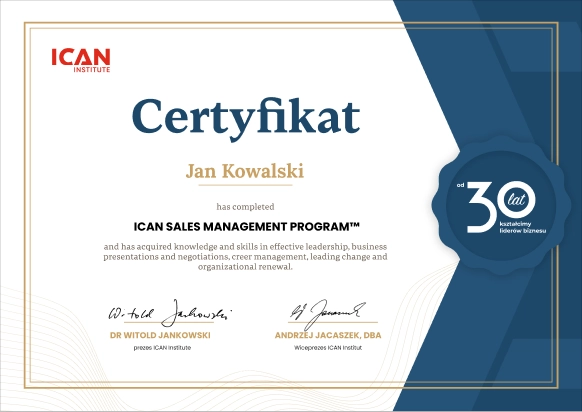 Certyfikat ICAN Sales Management Program™