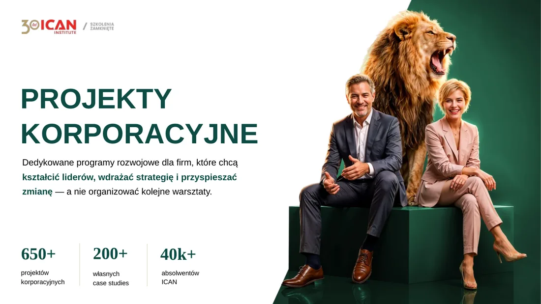 Okładka prezentacji Projekty korporacyjne ICAN Institute